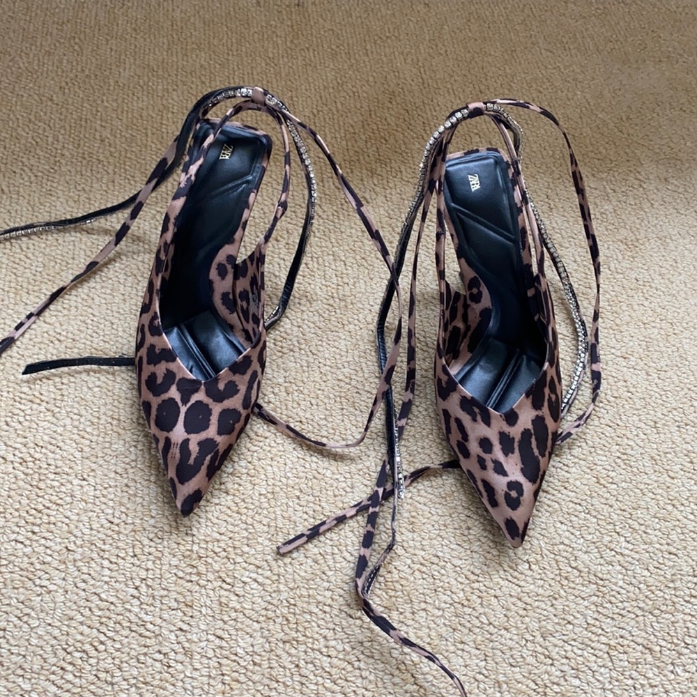 Zara tie up heels